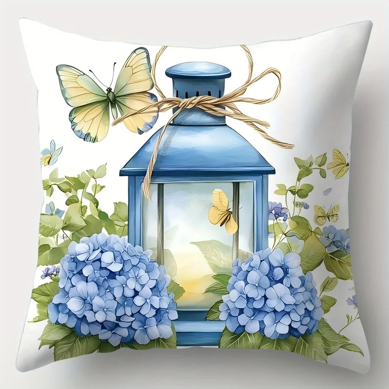 Axyaa Butterfly & Flower Wreath Pillowcase Set - 4pcs, 17.7" x 17.7"
