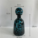 Axyaa Leopard Texture Glass Vase Modern Floral Arrangement Room Decor