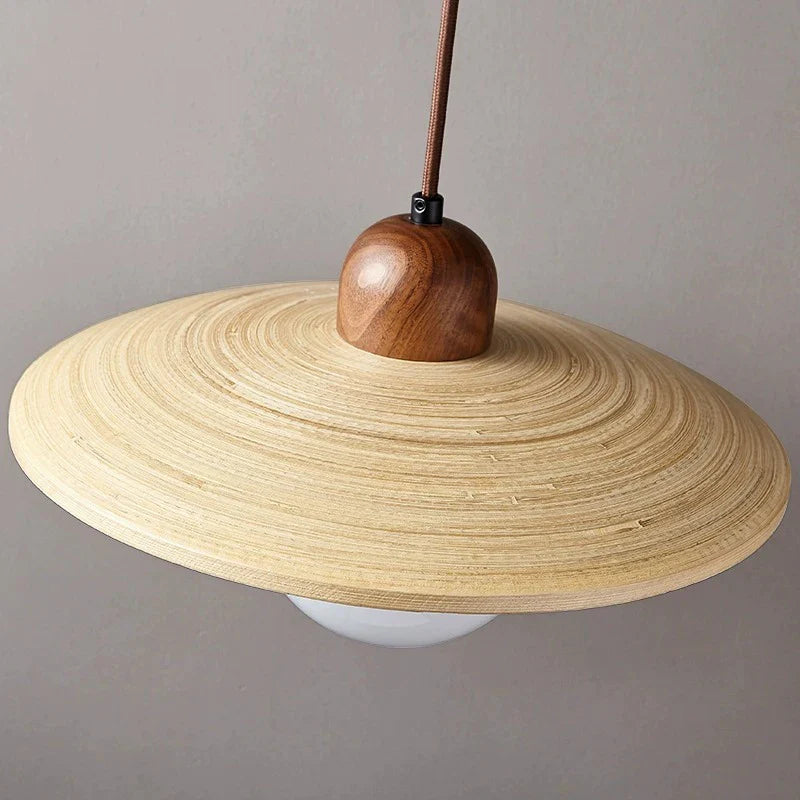 Axya Japanese Cream Style Wood Pendant Lamp for Bedroom, Retro Nordic Restaurant Decor