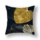Axyaa Gold Leaf Flower Cushion Cover - Decorative Square Pillow for Home and Car