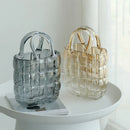 Axyaa Clear Glass Vase Handbag for Floral Arrangements & Home Decor