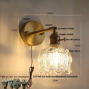 Axyaa Clear Glass Copper Wall Lights Nordic Modern Rotation Switch Lighting