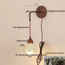 Axyaa Adjustable LED Wall Light Fixture with Ceramic Wood Base