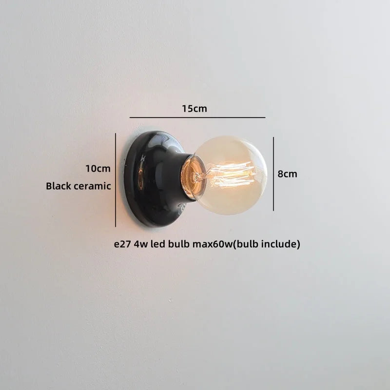 Axyaa Ceramic LED Wall Sconce, Japan Style Bedroom Stair Light