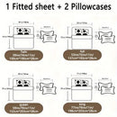 Axyaa Red and Black King Pattern Fitted Sheet Set for Stylish Bedroom Decor