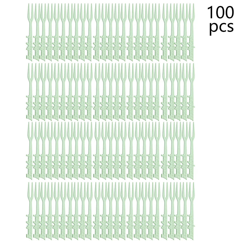 Axyaa Reusable Plastic Fruit Fork Set for Kitchen, Picnic, Camping - 100PCS