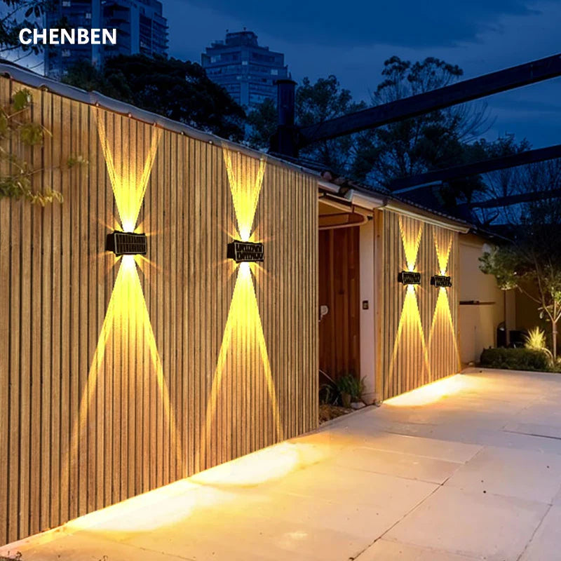 Axyaa Solar LED Outdoor Wall Lamps Illuminate Balcony Garden Decor