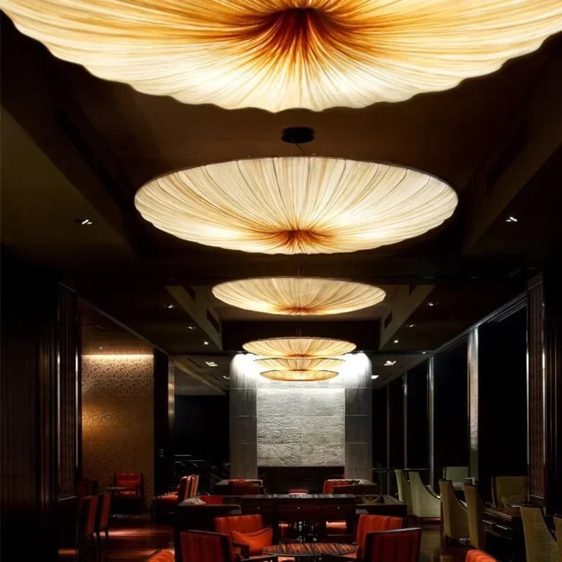 Axyaa White Fabric LED Ceiling Light for Living Room, Bedroom, Restaurant