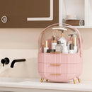 Axyaa Vanity Makeup Organizer with Lid, Drawers - Cosmetics Skincare Display Case