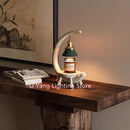 Axyaa Stone Crescent Melting Lamp: Designer Resin Decorative Warm Light