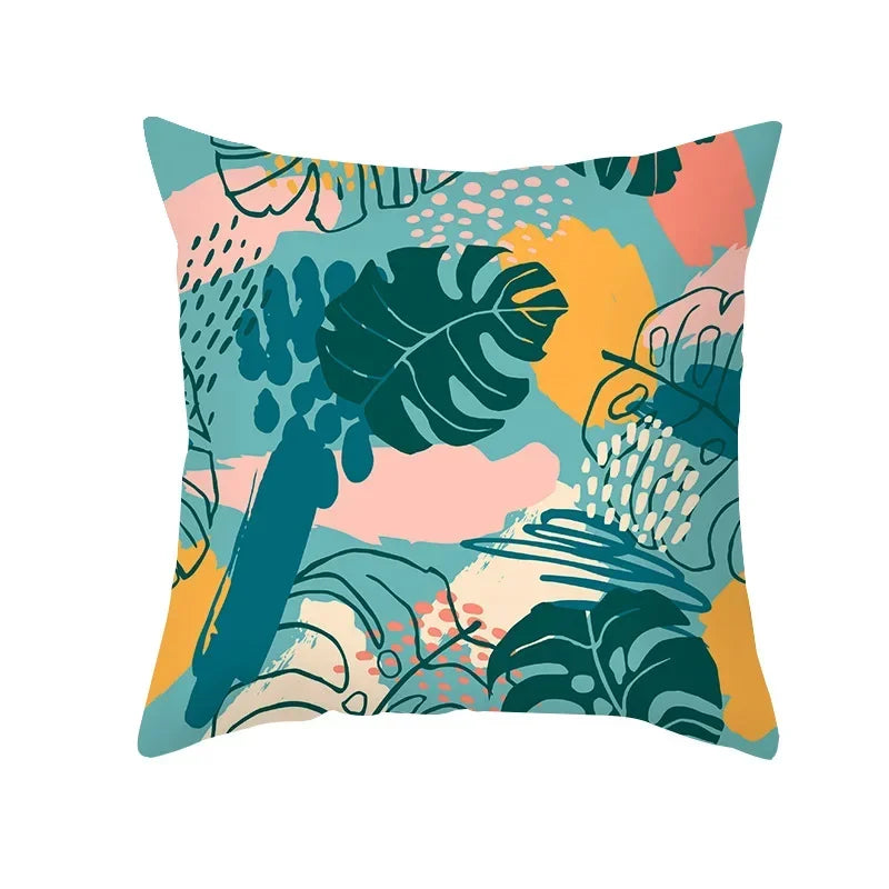 Axyaa Tropical Plant Pillowcase 45*45cm Decor for Home Office Car