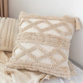 Axyaa Bohemian Tufted Embroidered Fringe Pillow Case for Light Luxury Living Room Sofa