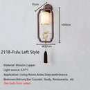 Axyaa Solid Wood Zen Wall Light for Living Room Bedroom Corridor Tea Room