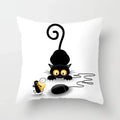 Axyaa Cartoon Black Cat Cushion Cover 45*45cm