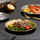 Axyaa Stainless Steel Round Plate Set for Camping BBQ Picnic Cookware