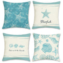 Axyaa Starfish & Shells Decorative Pillow Covers for Sofa, Bedroom, Car