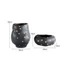 Axyaa Black Resin Flower Pot Gold Point Vase Home Decor Irregular Floral Arrangement