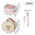Axyaa Stainless Steel Divided Lunch Box with Spoon - Leak-proof Bento Container