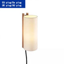 Axyaa Wood Wall Lamp: Japanese Wabi Sabi Retro LED Fabric Shade Light