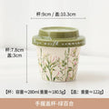 Axyaa Spring Ceramic Coffee Cup with Lid Large Capacity Water Cups Office Mug