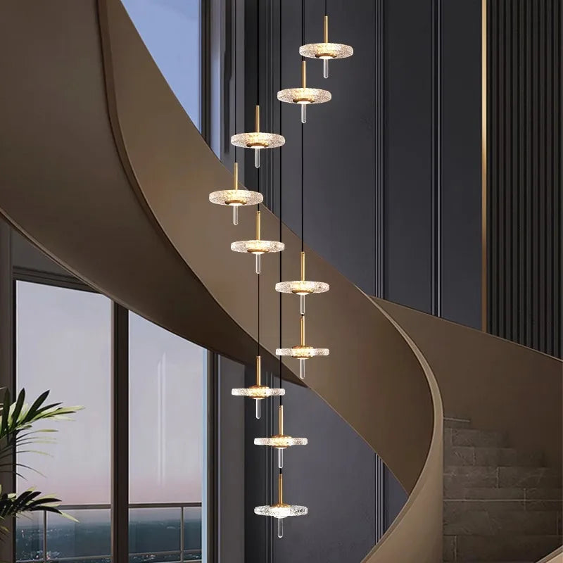 Axyaa Nordic Stair Chandelier Pendant Lights for Living Room and Dining Room