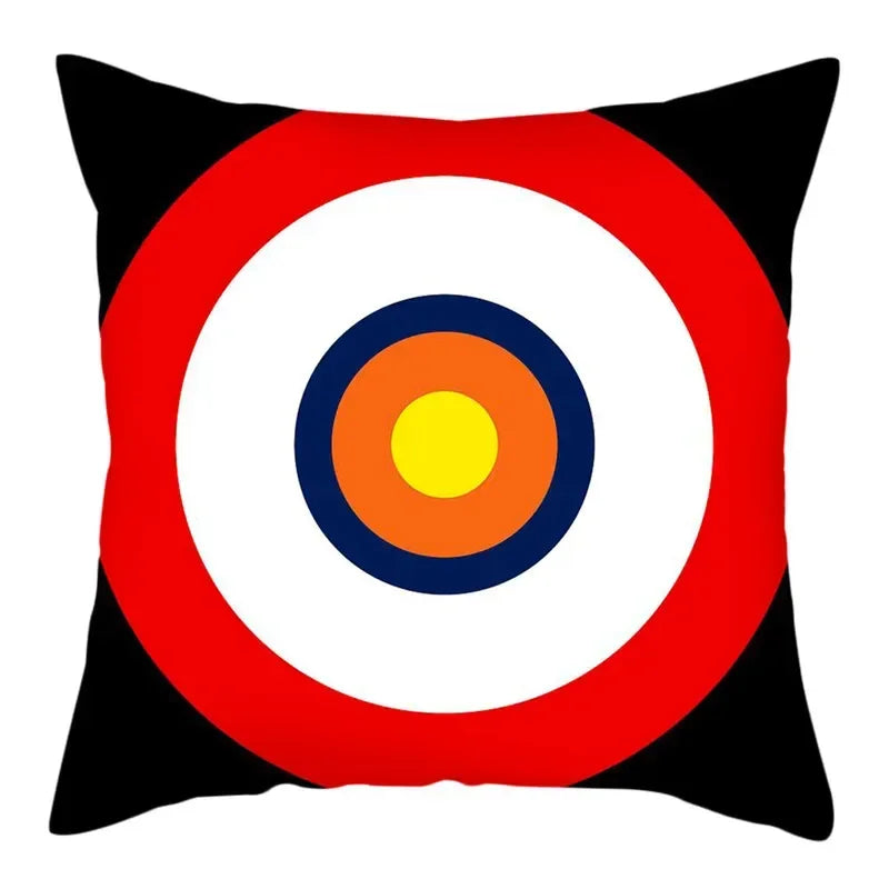 Sword Target Pattern Cushion Cover 45X45cm by Axyaa - Realistic Art Print Home Decor Pillowcase