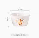 Axyaa Ceramic Rice Bowl and Creative Dish Plate - Cute Household Tableware