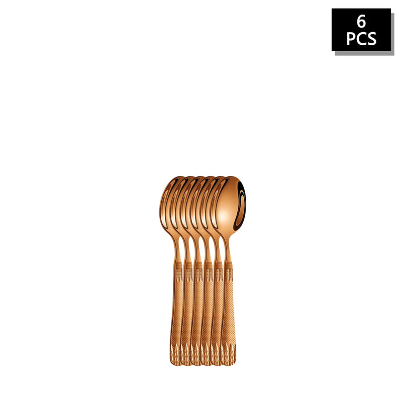 Axyaa Rose Gold Stainless Steel Cutlery Set - 24pcs Family Hotel Dining Kit