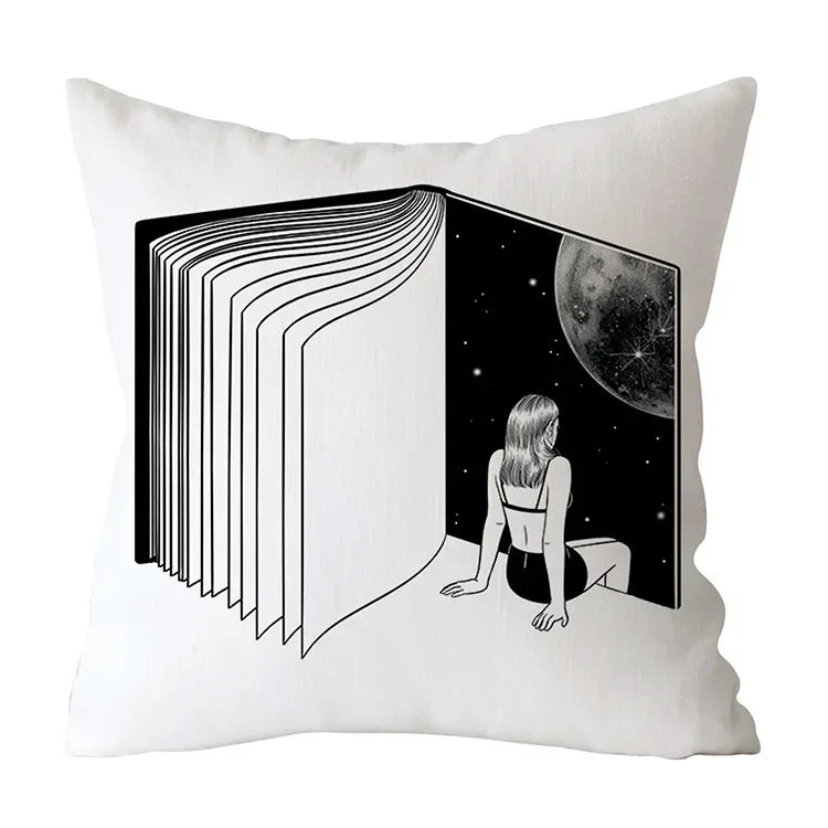 Axyaa Art Pattern Throw Pillow Case for Home Sofa Seat Room Decor