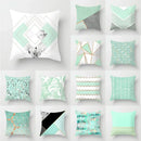 Axyaa Mint Green Geometric Printed Cushion Cover for Home Sofa Décor