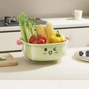 Axyaa 2-Layer Drain Basket Organizer - Large Capacity Multifunctional Fruit & Vegetable Holder