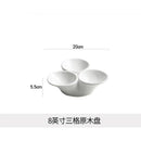 Axyaa Three-grid Ceramic Snack Dish Plate for Commercial and Home Use
