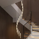 Axyaa Crystal Chandelier Stair Pendant Lamp Living Room Pendant Lights