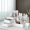 Axyaa Makeup Organizer: Vanity Storage Box with Drawers for Cosmetics, Brushes, Lipstick
