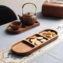Axyaa Acacia Wood Three-Grid Side Dish Sauce Plate and Seasoning Dish
