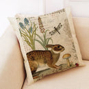Axyaa Retro Flower Bird Linen Pillowcase Car Seat Cushion Cover Living Room Sofa