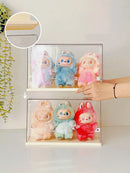 Axyaa Labubu Dolls Acrylic Display Case Dustproof Blind Box Plush Doll Storage Box