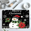 Axyaa Christmas Holly Coffee Cup Mat - Non-slip Absorbent Diatoms Drain Mat for Kitchen