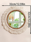 Boho Tassel Macrame Mirror Wall Hanging by Axyaa