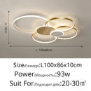 Axyaa LED Ring Ceiling Light - Gold/Black Chandelier for Home Decor