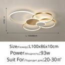 Axyaa LED Ring Ceiling Light: Modern Gold/Black Chandelier for Home Decor.
