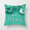 Axyaa Merry Christmas Green Pillowcase Sofa Decoration Cover