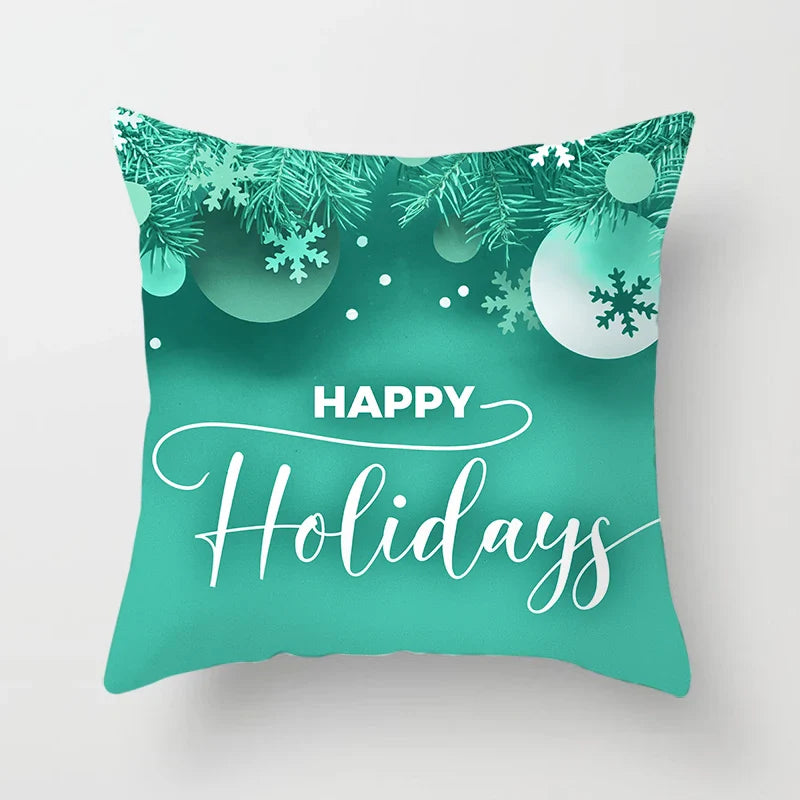 Axyaa Merry Christmas Green Pillowcase Sofa Decoration Cover