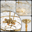Axyaa Modern Glass Chandelier Spherical Pendant Lights for Dining & Living Room