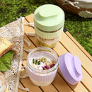 Axyaa Breakfast Oatmeal Cereal Cup Portable Yogurt Salad Spoon Container