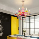 Axyaa Pink Crystal Pendent Lamp for Girls' Room and Luxurious Living Area
