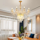 Axyaa Gold Luxury Crystal Chandelier - Elegant 6-Head Nordic Design