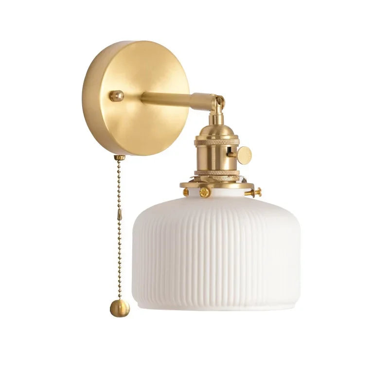 Axyaa White Ceramic LED Wall Sconce for Home Bedroom Living Room Bathroom Mirror