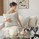 Axyaa Beige Yarn-Dyed Sofa Pillow Cover: 45X45 Headboard Cushion for Stylish Living Room