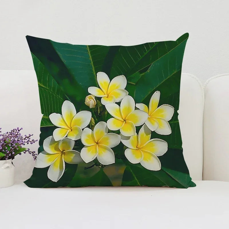 Axyaa Velvet Floral Pillow Covers for Home Decor and Sofa, 50x50 Throw Pillowcases